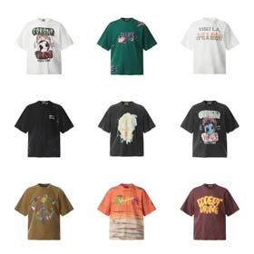 GaIIery Retro bawełna krótkim rękawem super popularne mężczyzn i kobiet para T-shirt-1834  