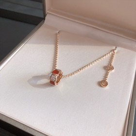 Bulgari diamentowy węż kość koło naszyjnik-3567  