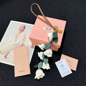 MIUMIU skórzana lilia doliny torby wiszące sznurek wiszik-3667  