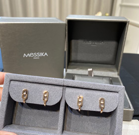 Messika różowe złoto pełny diament przesuwne kolczyki-3838  