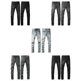 Fioletowy Marka umyta, zerwana, ucierpiona, strass-ozdobiony, efekt stretch slim-fit jeans-4248  