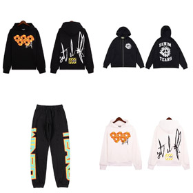 Denim Tears Denim Tears x OFFSET Joint Series Explosion Flame Kapok Druk Kapsuza z kapturem-4434  