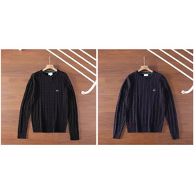 Lacoste Fashion Cable Round Neck Pullover Solid Color Sweter-4481  