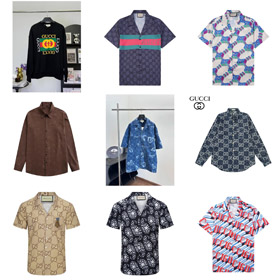 GUCCI nadrukowana koszula z krótkim rękawem-5158  