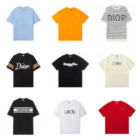 Dior haftowana koszulka z krótkim rękawem-5194  