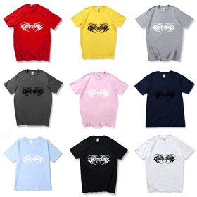 Ghostemane europejski i amerykański ciemny styl nadrukowany koszulka z krótkim rękawem-5225  