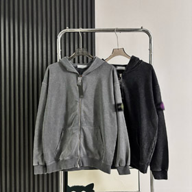 Stone Island umyte i niepokojące bluza z kapturem z zipem-5231  