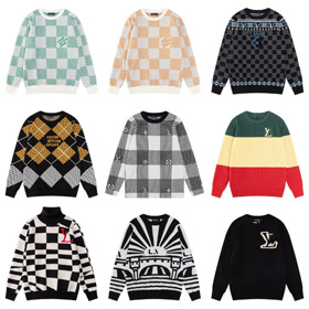 Louis Vuitton (LV) nowy szlifowany wzór litery żakard dzianiny sweter-5314  