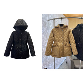 Nowa kurtka z bawełny o średniej długości z płytkami Burberry oferuje ciepło i styl-5341  