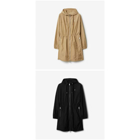 Burberry nowy styl stojąca kołnierz montowany w talii luźno dopasowana kurtka z kapturem-5359  