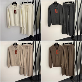 Loro Piana nowy sweter i spodnie z dzianiny na pół błysk-5406  