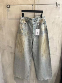 Acne Studios splatter-farba barwiony denim proste nogi spodnie casual-5440  