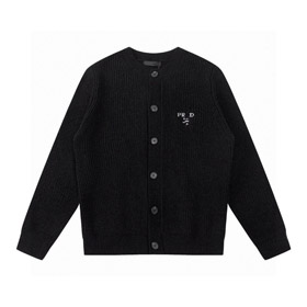 Prada sweter cardigan z haftowanym logo na klatce piersiowej-5455  