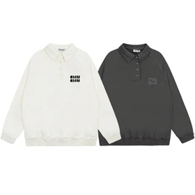 Miu Miu haftowany koszulka z kołnierzem-5503  