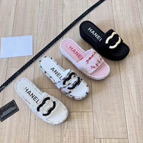 Chanel nowe haftowane platformy sandały plażowe-5706  