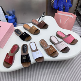 Miu Miu nowe drewniane podeszwy blok obcasy sandały-5707  