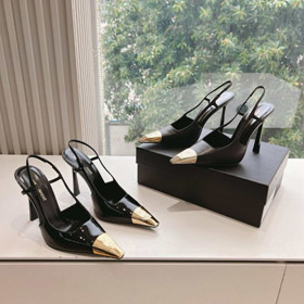 Yves Saint Laurent YSL ostre palce slip-on slingback szpiletowe obcasy-5724  