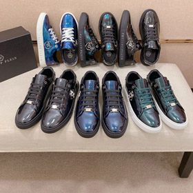 Philipp Plein antypoślizgowe, odporne na zużycie błyszczące wykończenie buty sportowe-5769  