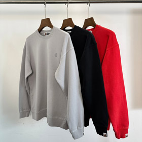 Bape haftowane logo umyte i zmartwione crewneck bluza-5921  