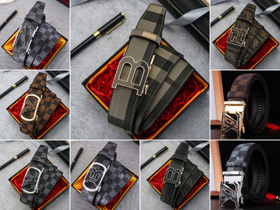 Burberry Louis Vuitton LV automatyczna klamra z prawdziwej skóry pas-5995  