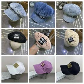 MIUMIU Nowy przyjazd denim retro wiosna i lato kaczka język beret-2582  
