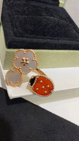 Van Cleef & Arpels Lucky Ladybug Tulip Open Ring-0167