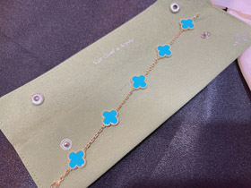 Van Cleef & Arpels five-flower turquoise bracelet-3810