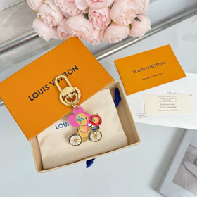 Louis Vuitton LV colorful metal engraving brand mascot keychain-3890